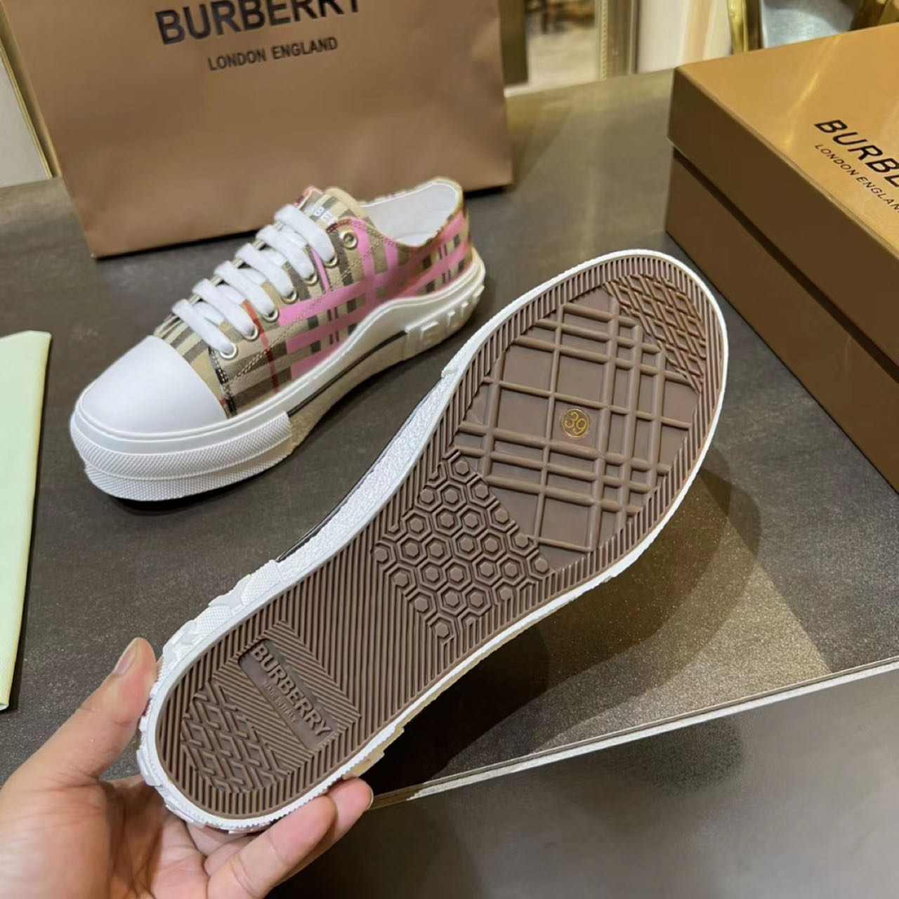 Burberry Check Cotton Sneakers - PerfectKickZ