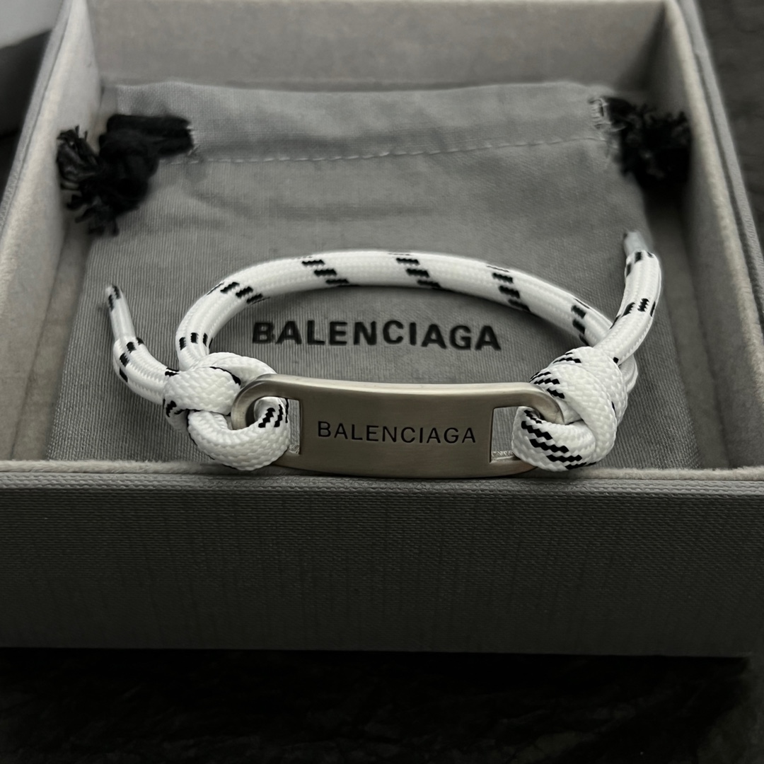 Balenciaga Plate Bracelet In White - PerfectKickZ