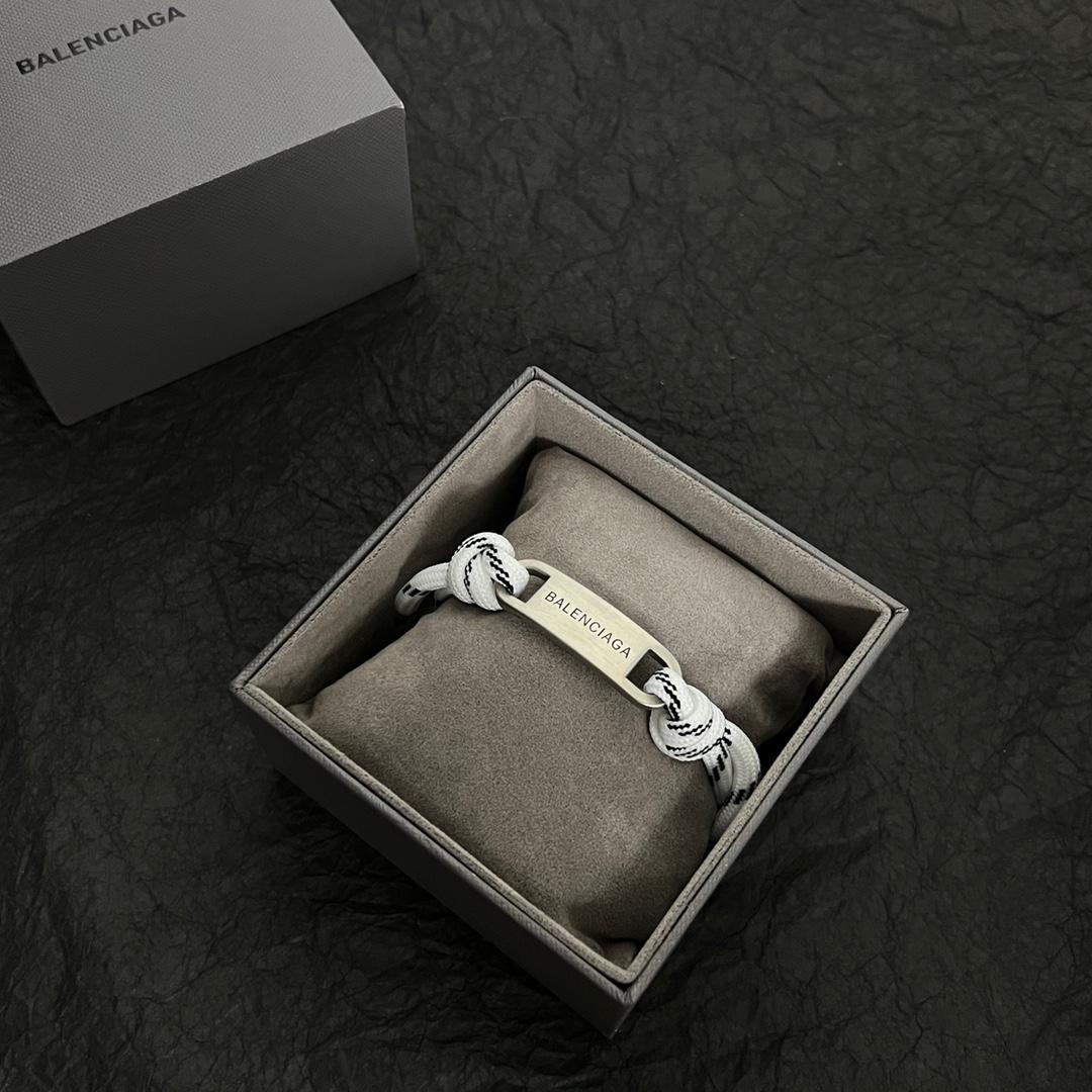 Balenciaga Plate Bracelet In White - PerfectKickZ