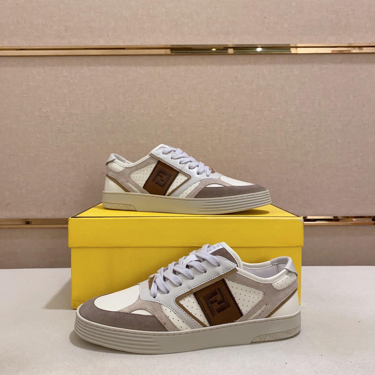 Fendi Step Beige Leather Low-tops Sneakers - PerfectKickZ