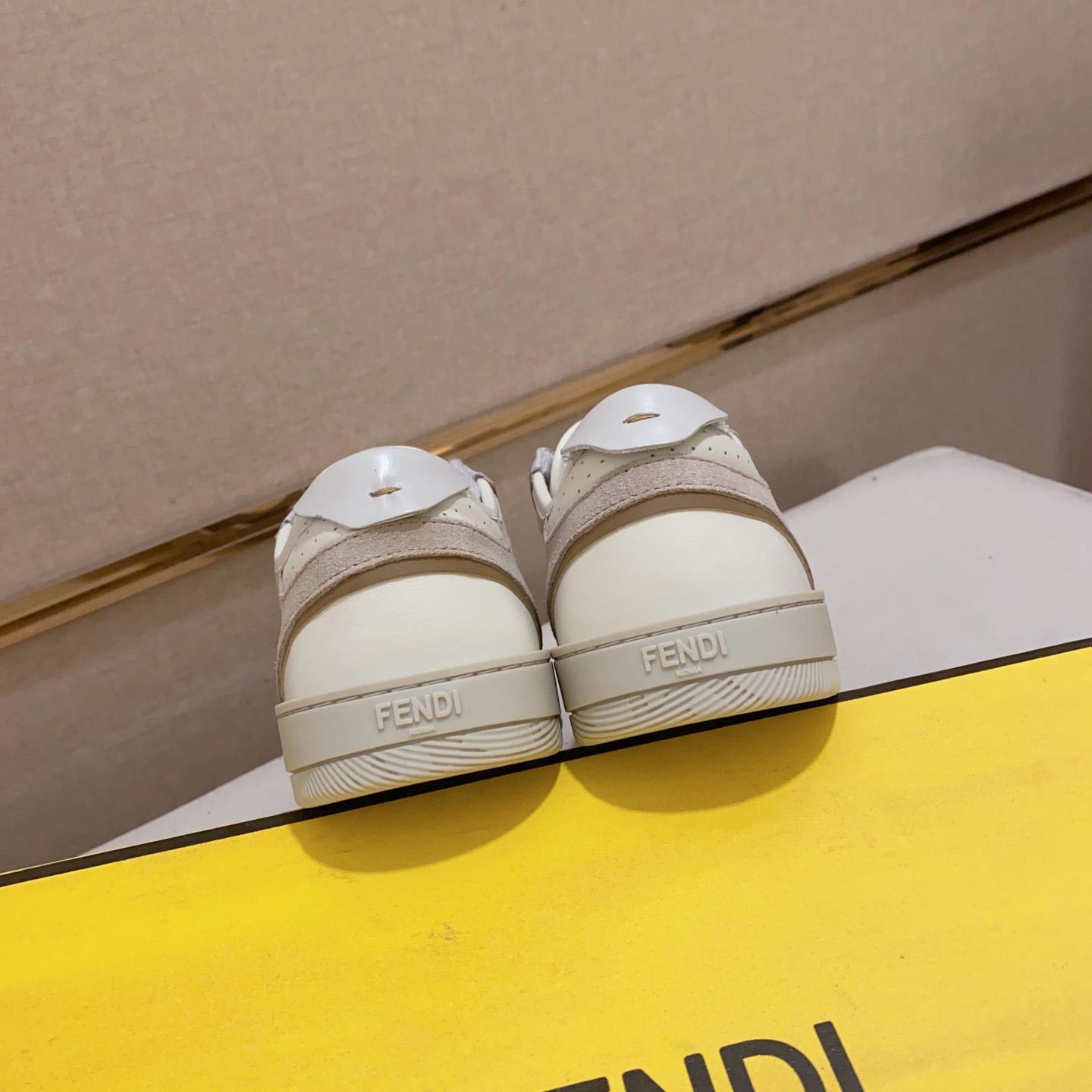 Fendi Step Beige Leather Low-tops Sneakers - PerfectKickZ