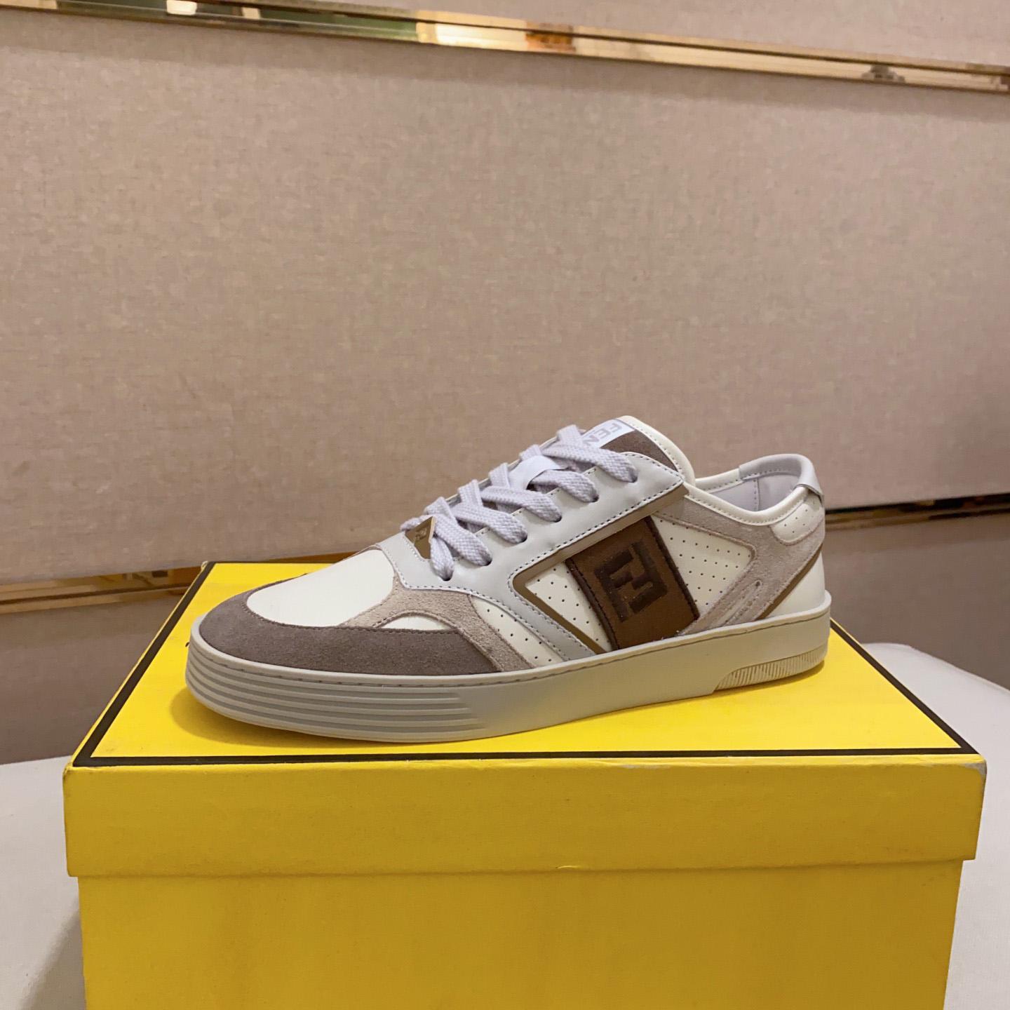 Fendi Step Beige Leather Low-tops Sneakers - PerfectKickZ