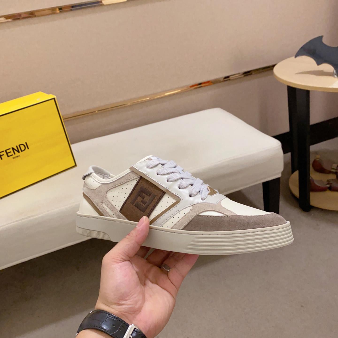 Fendi Step Beige Leather Low-tops Sneakers - PerfectKickZ