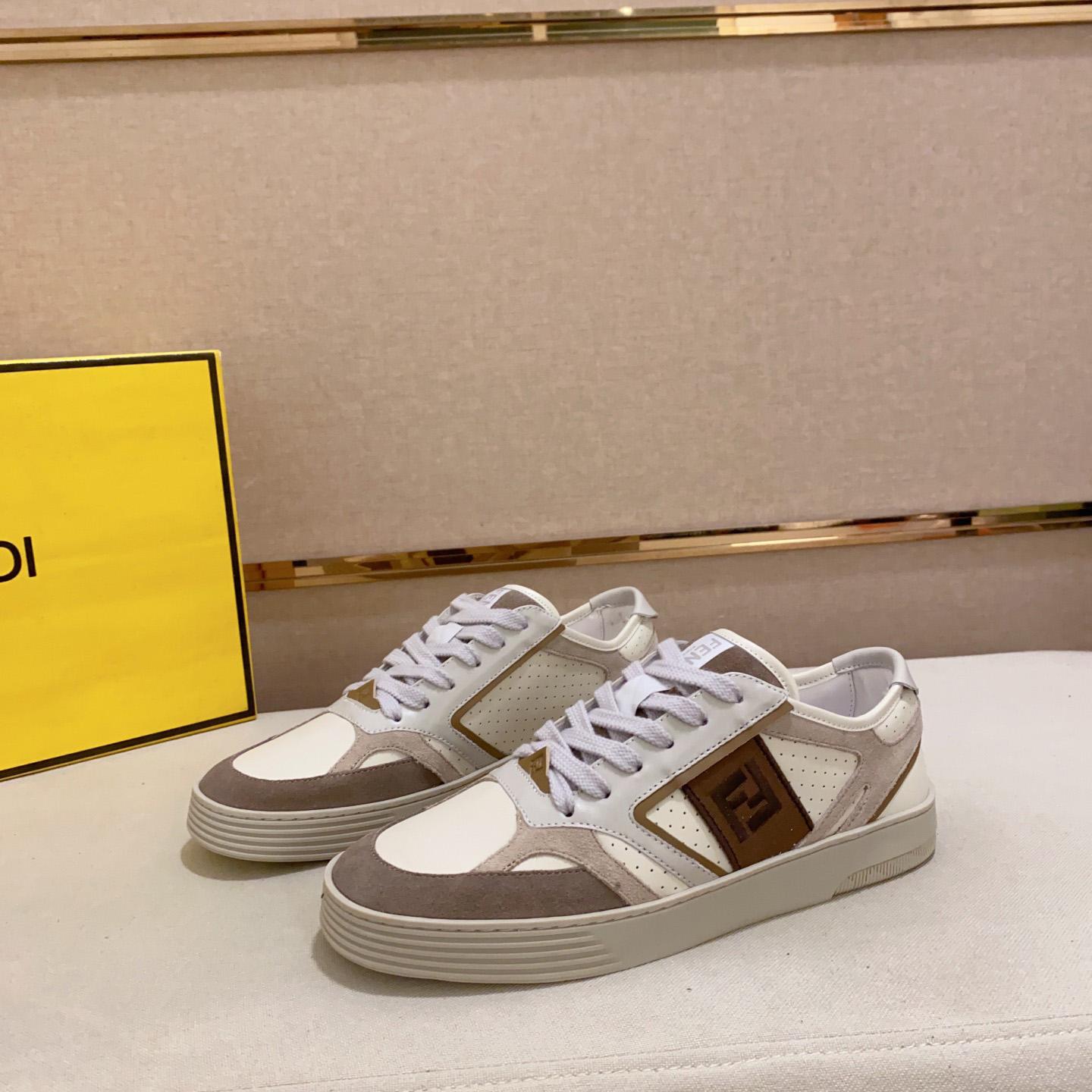 Fendi Step Beige Leather Low-tops Sneakers - PerfectKickZ