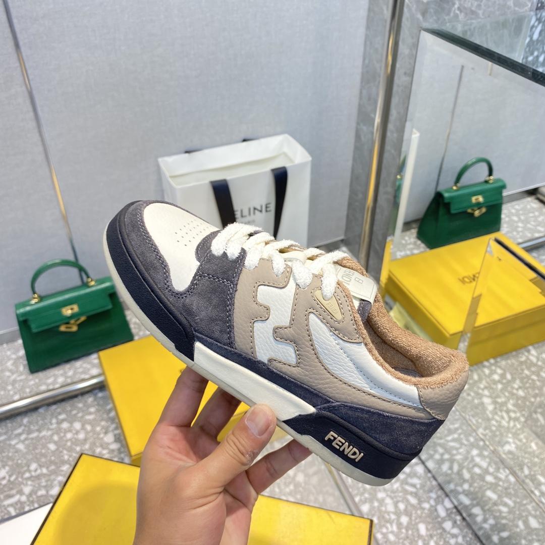 Fendi Match Gray Suede Low-tops Sneakers - PerfectKickZ