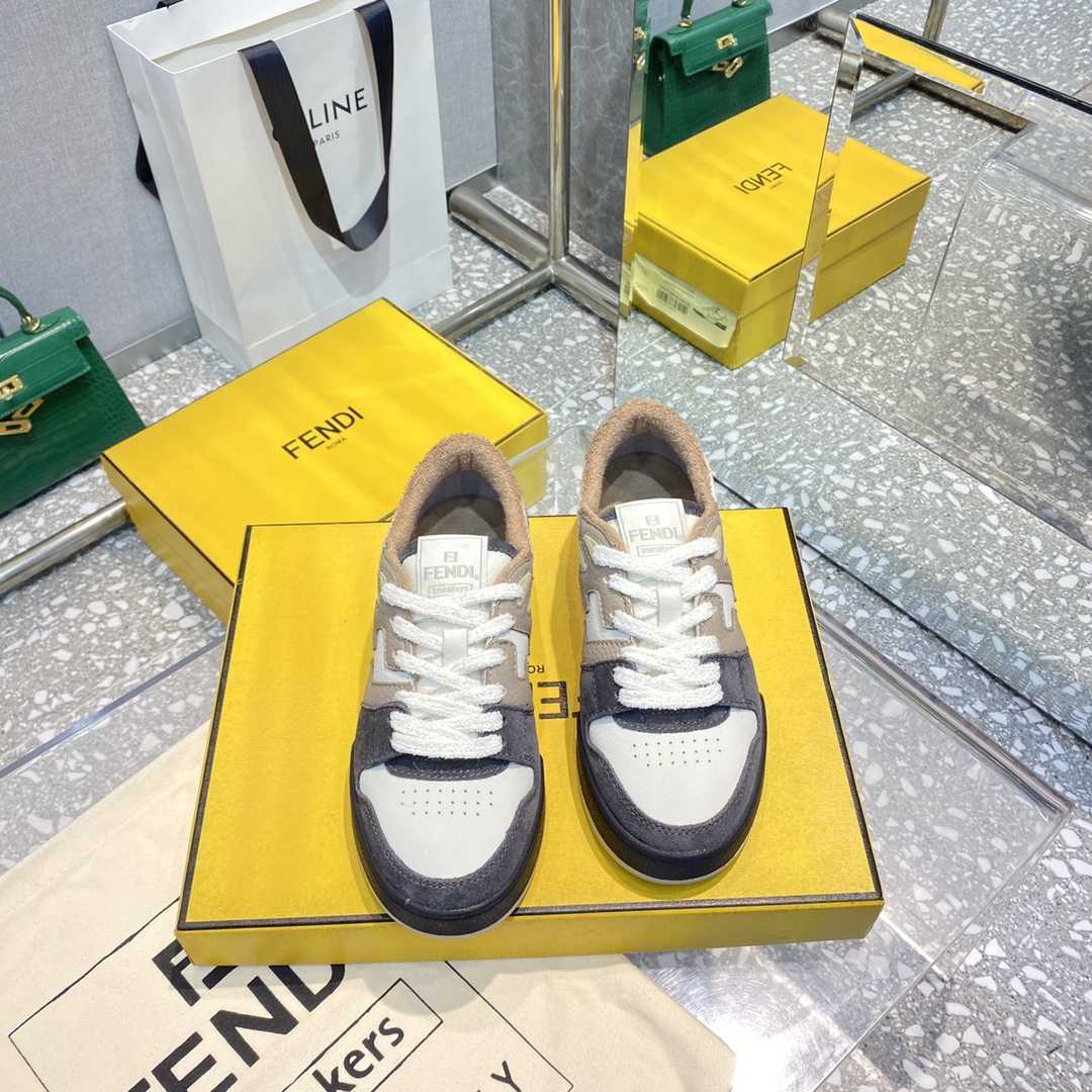 Fendi Match Gray Suede Low-tops Sneakers - PerfectKickZ