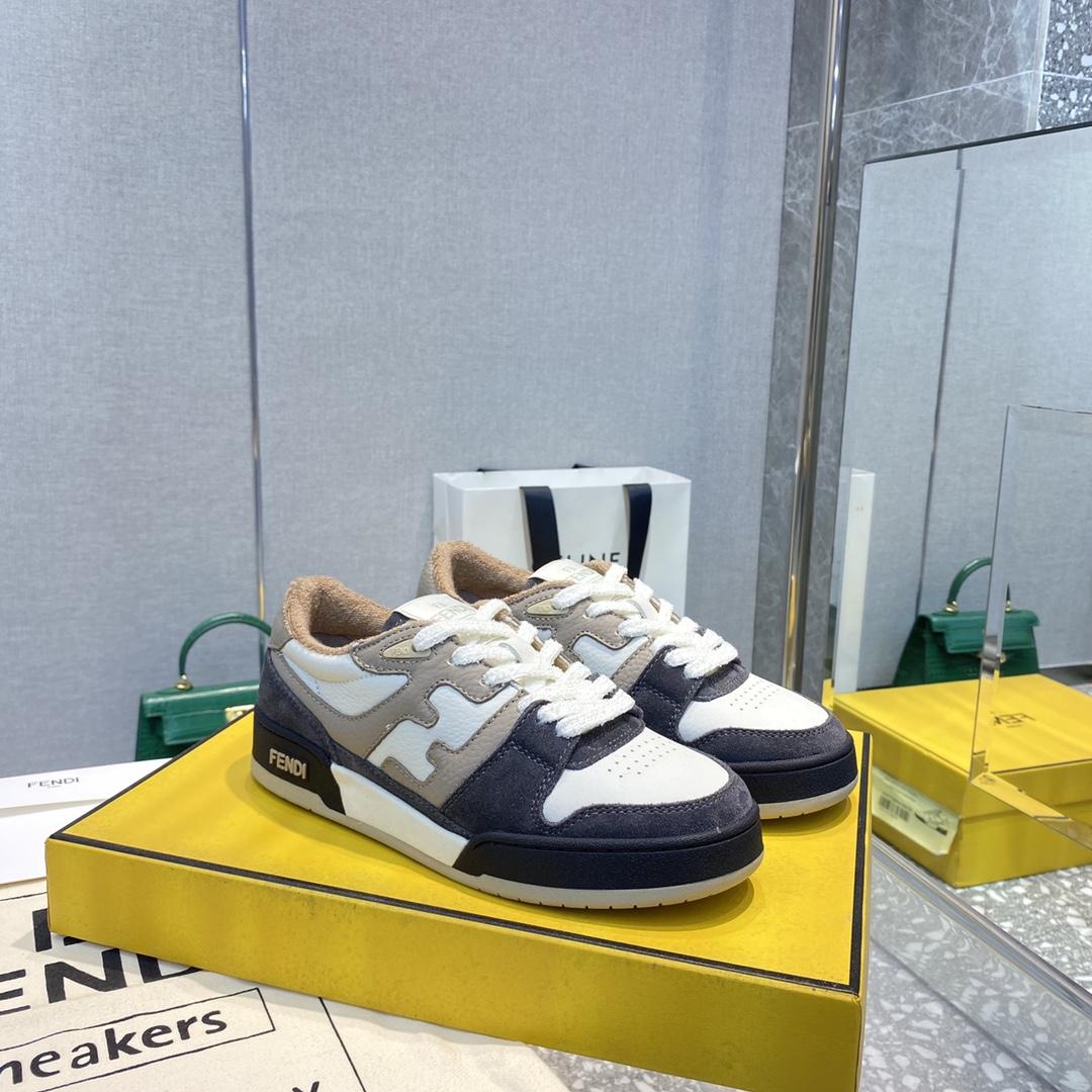 Fendi Match Gray Suede Low-tops Sneakers - PerfectKickZ