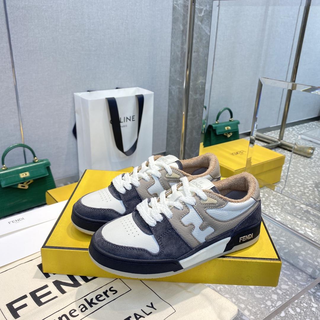 Fendi Match Gray Suede Low-tops Sneakers - PerfectKickZ
