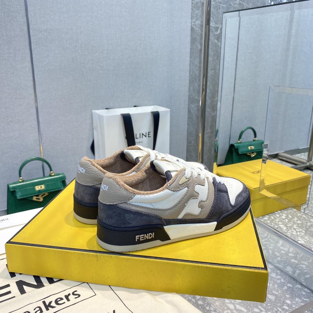 Fendi Match Gray Suede Low-tops Sneakers - PerfectKickZ