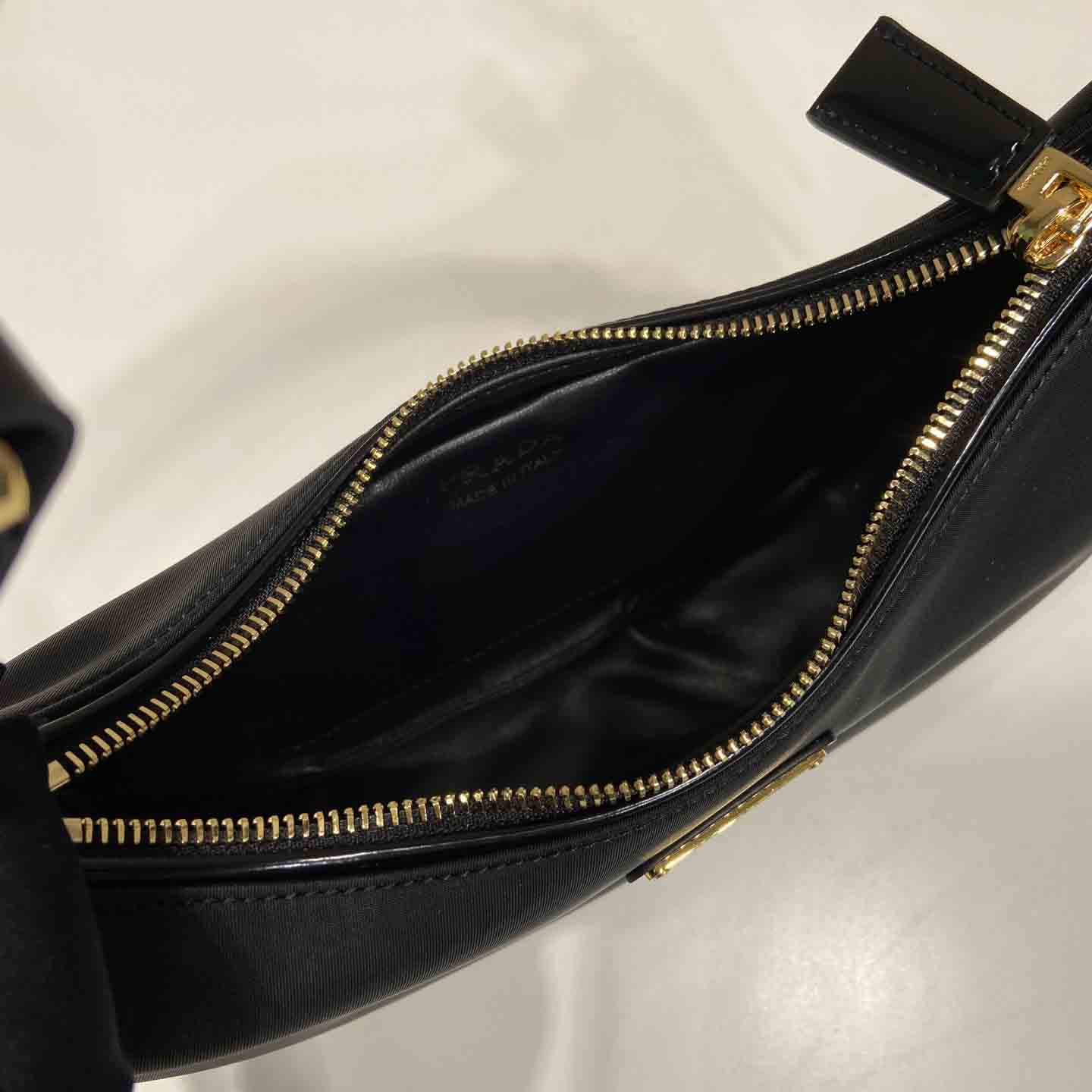 Prada Arqué Re-Nylon And Brushed Leather Shoulder Bag - PerfectKickZ