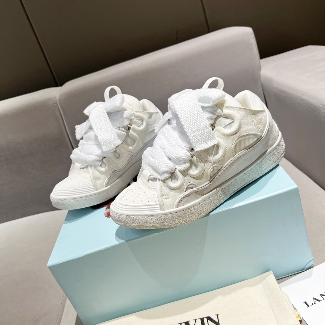 Lanvin Curb Leather Sneakers - PerfectKickZ