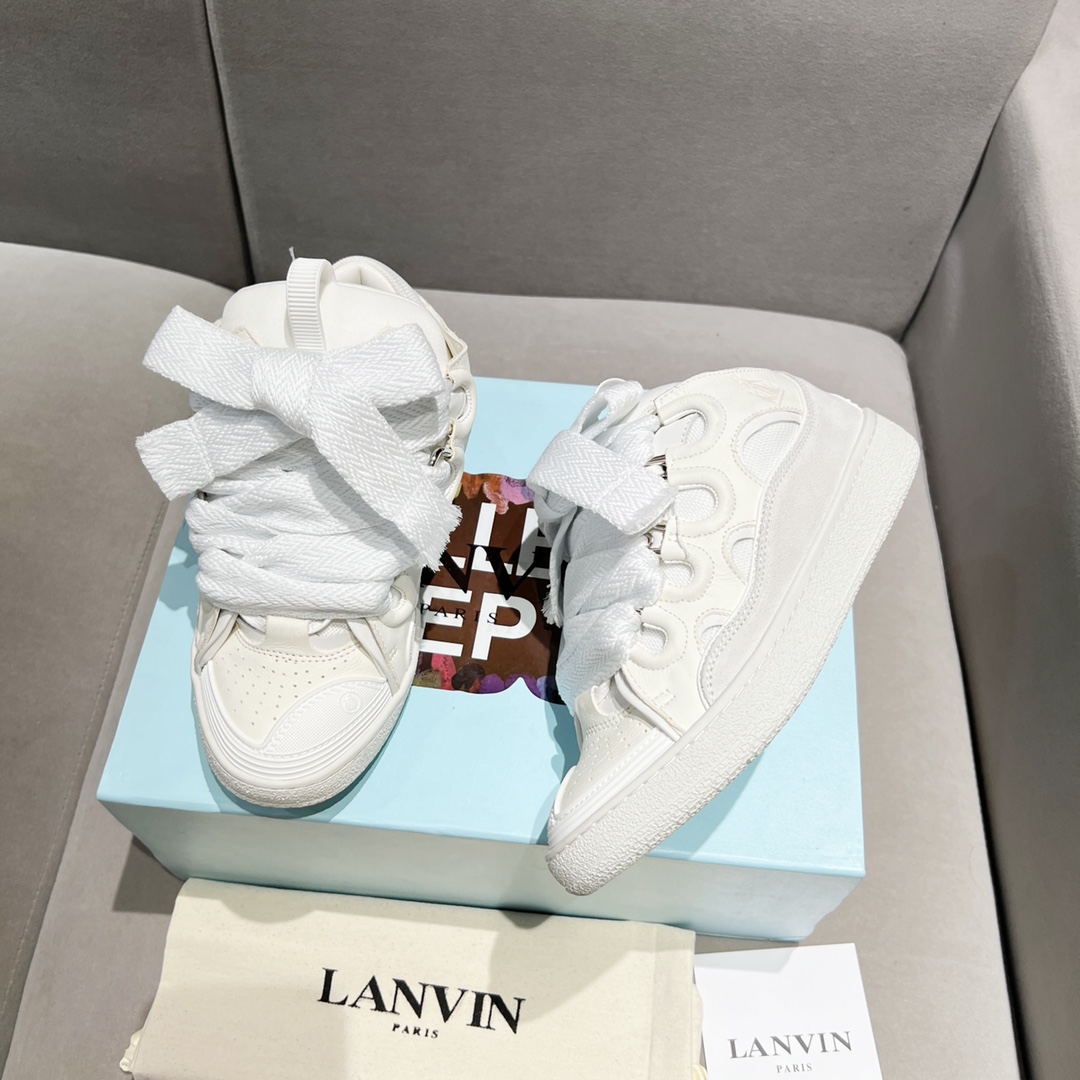 Lanvin Curb Leather Sneakers - PerfectKickZ