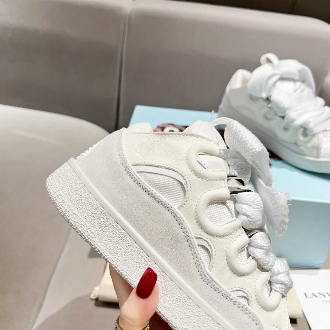 Lanvin Curb Leather Sneakers - PerfectKickZ