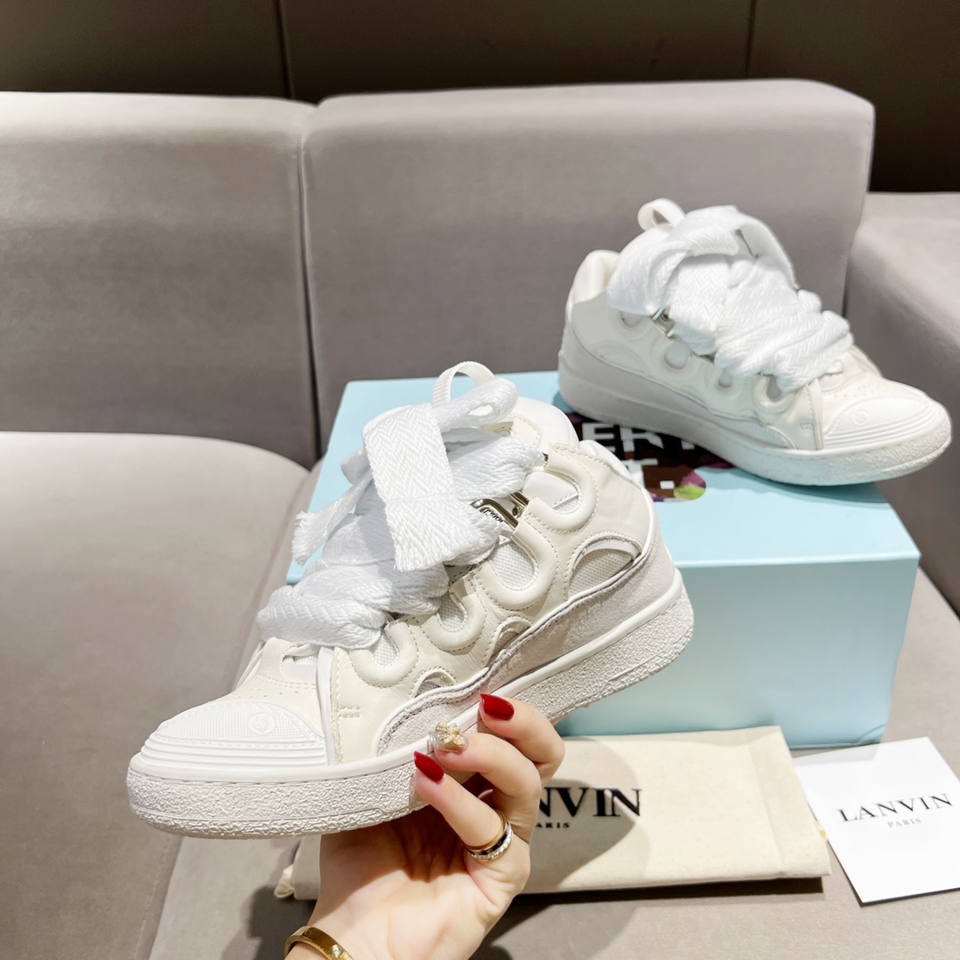Lanvin Curb Leather Sneakers - PerfectKickZ