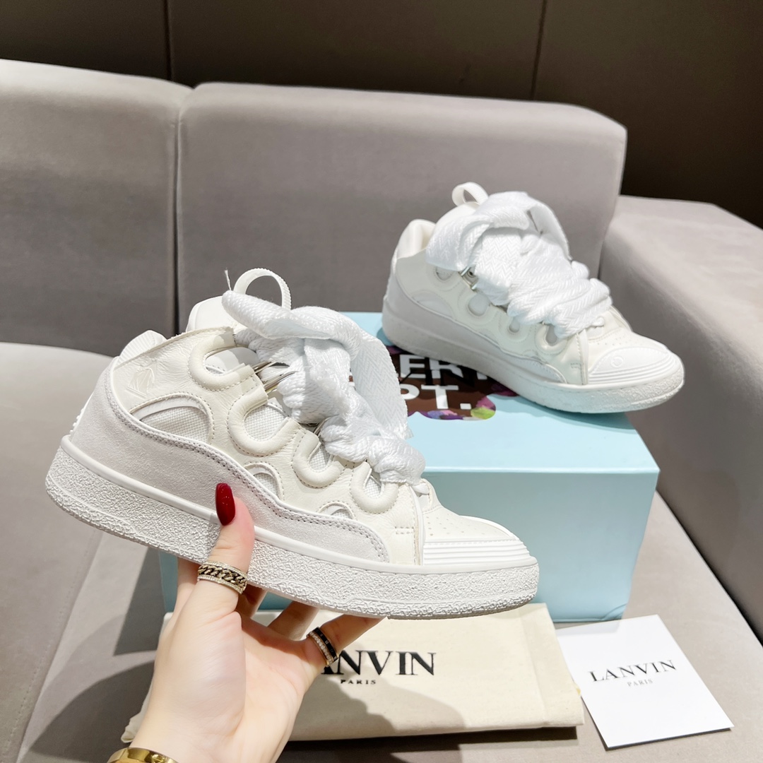 Lanvin Curb Leather Sneakers - PerfectKickZ