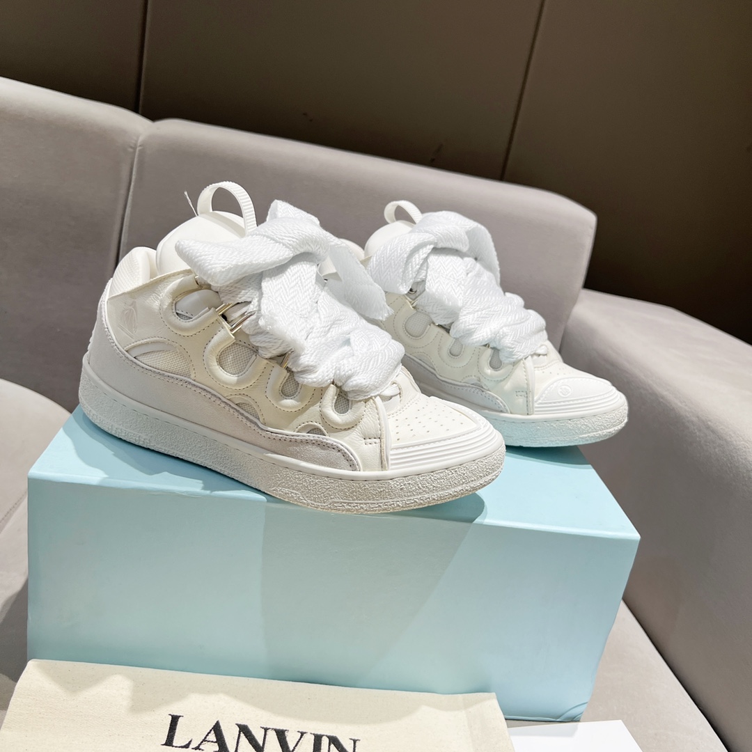 Lanvin Curb Leather Sneakers - PerfectKickZ