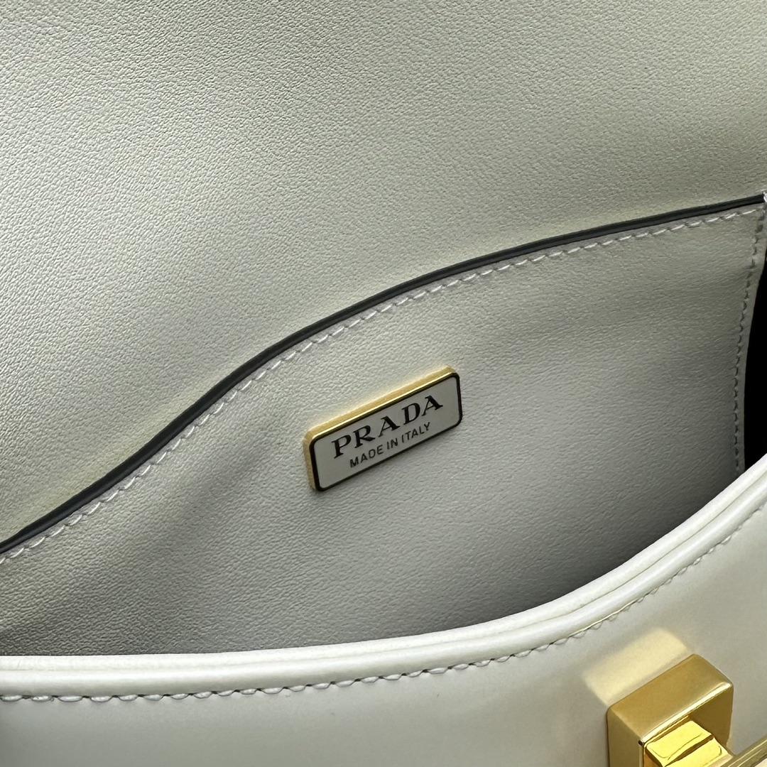 Prada Brushed Leather Shoulder Bag - 