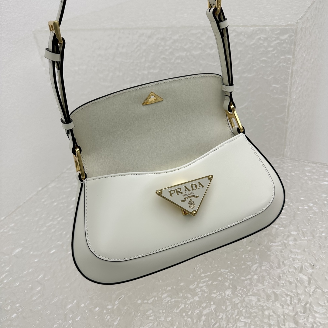 Prada Brushed Leather Shoulder Bag - 