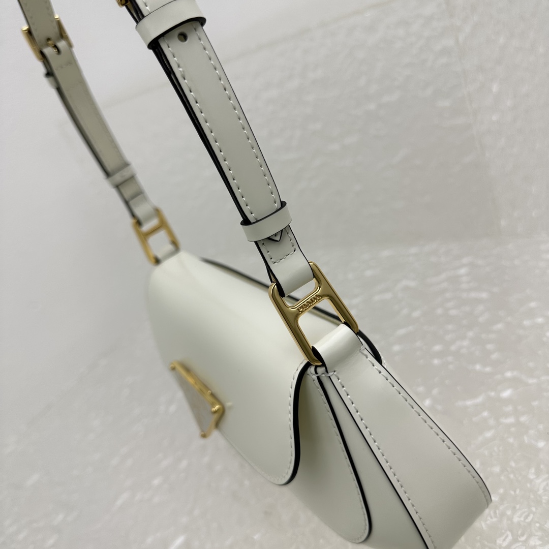 Prada Brushed Leather Shoulder Bag - 