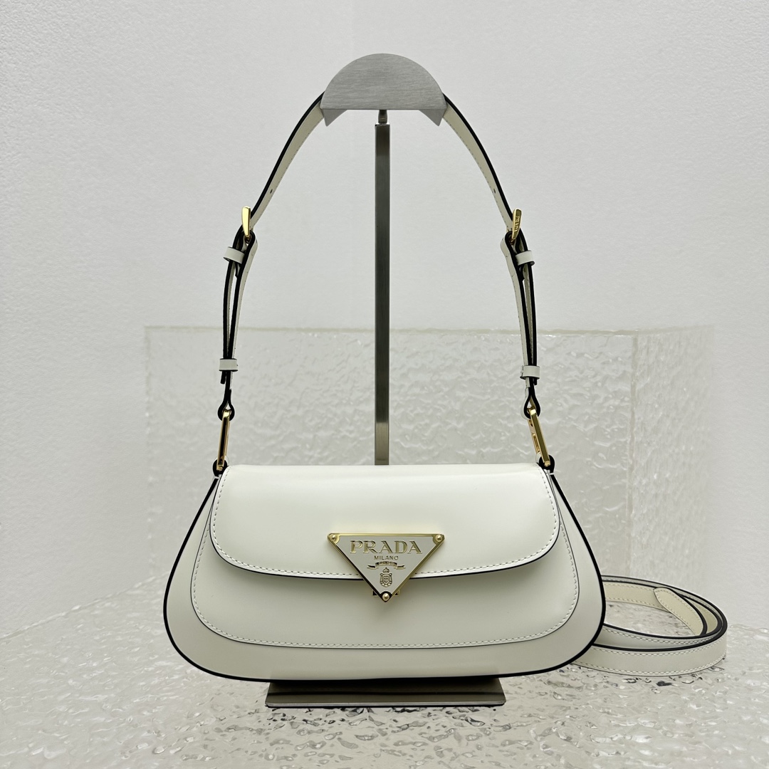 Prada Brushed Leather Shoulder Bag - 