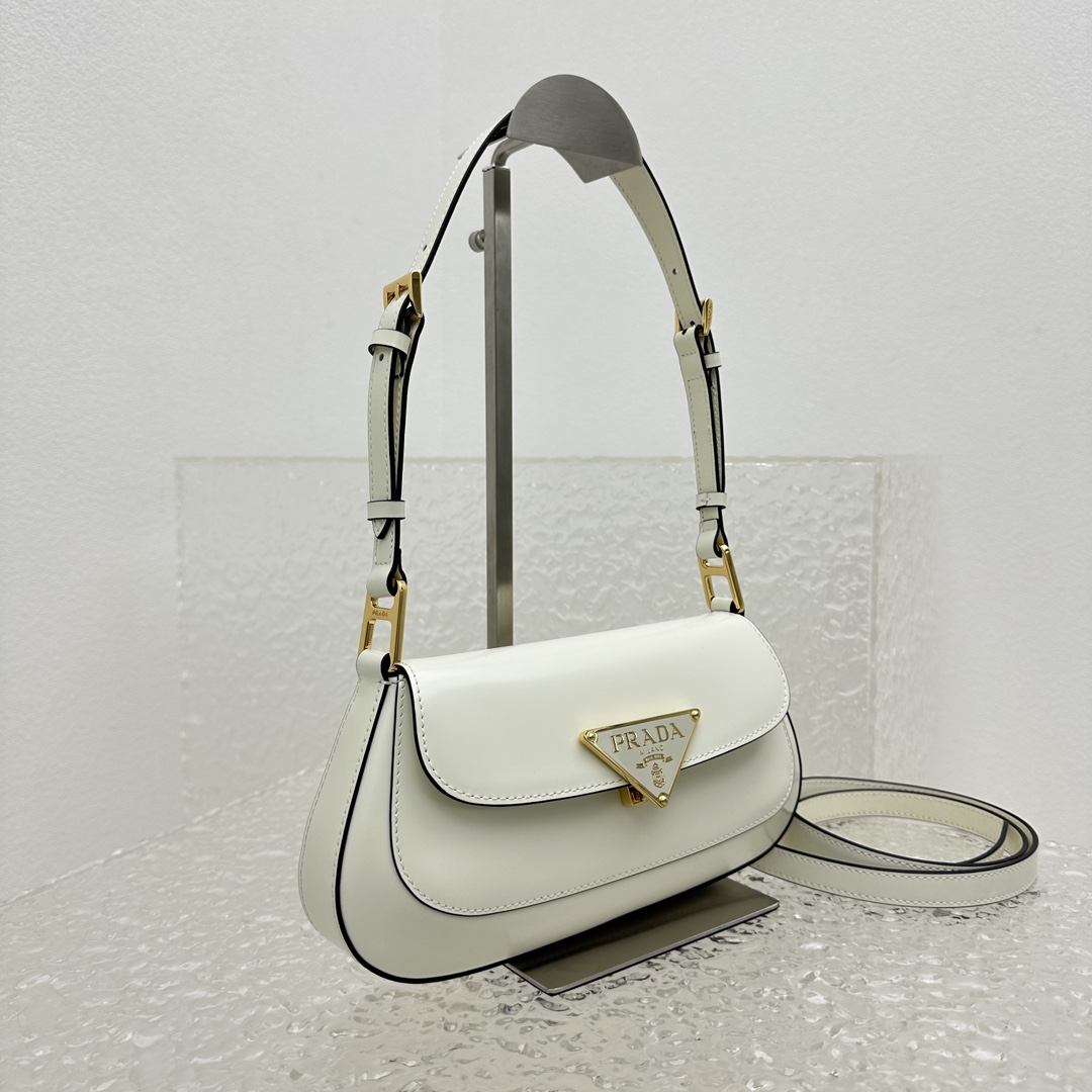 Prada Brushed Leather Shoulder Bag - 