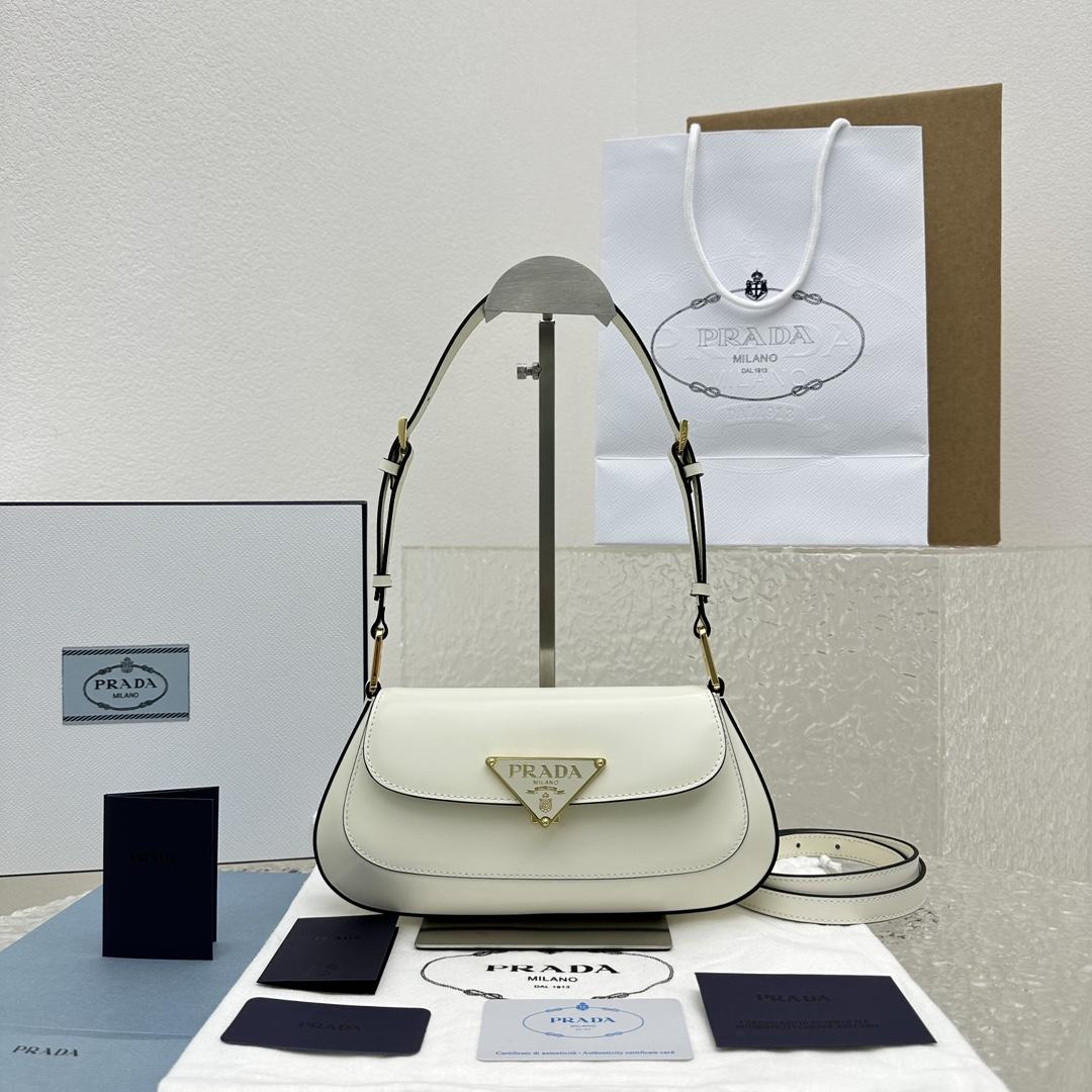 Prada Brushed Leather Shoulder Bag - PerfectKickZ