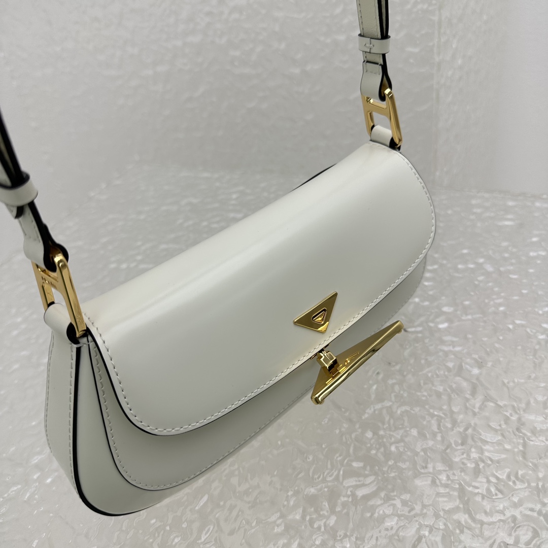 Prada Brushed Leather Shoulder Bag - 
