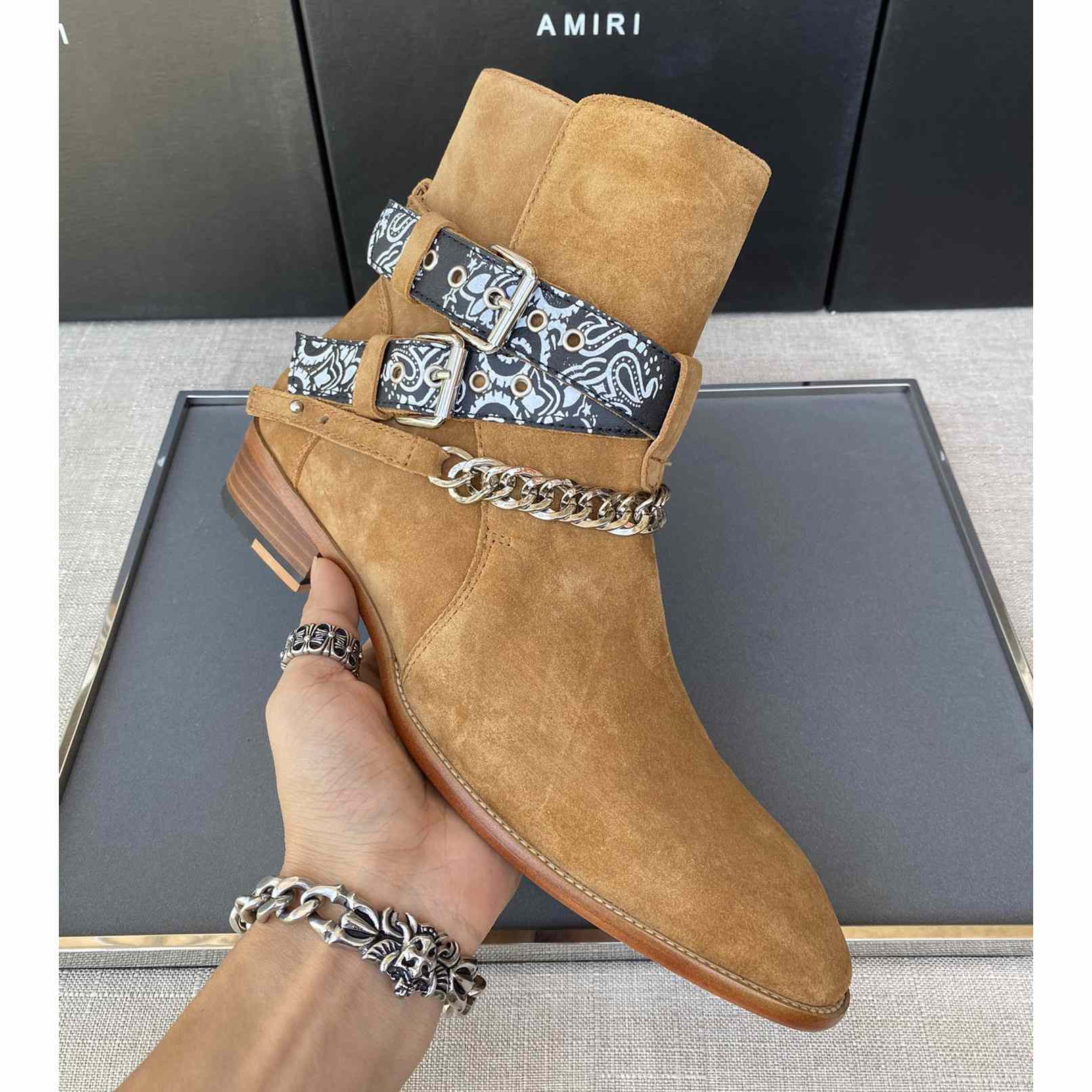 Amiri Buckle-detail 40mm Suede Boots - PerfectKickZ
