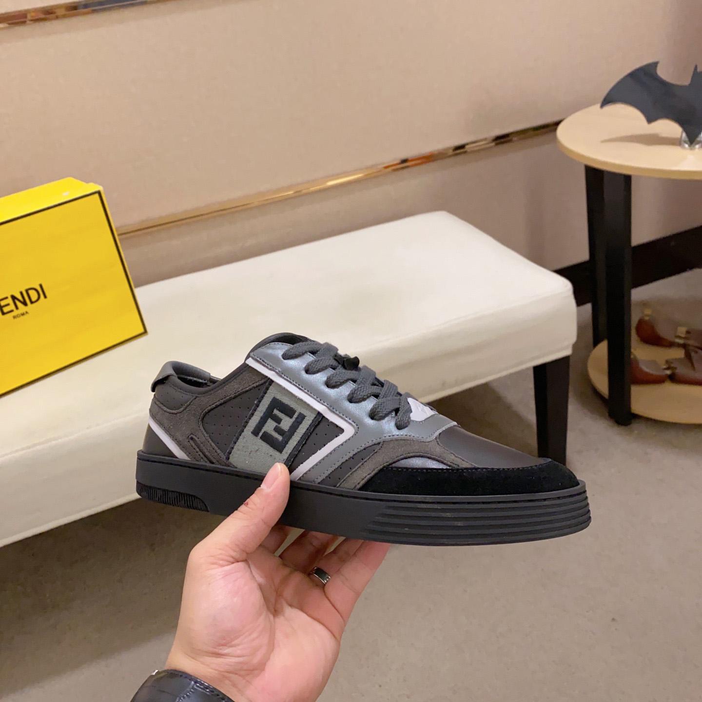 Fendi Step Black Leather Low-tops Sneakers - PerfectKickZ