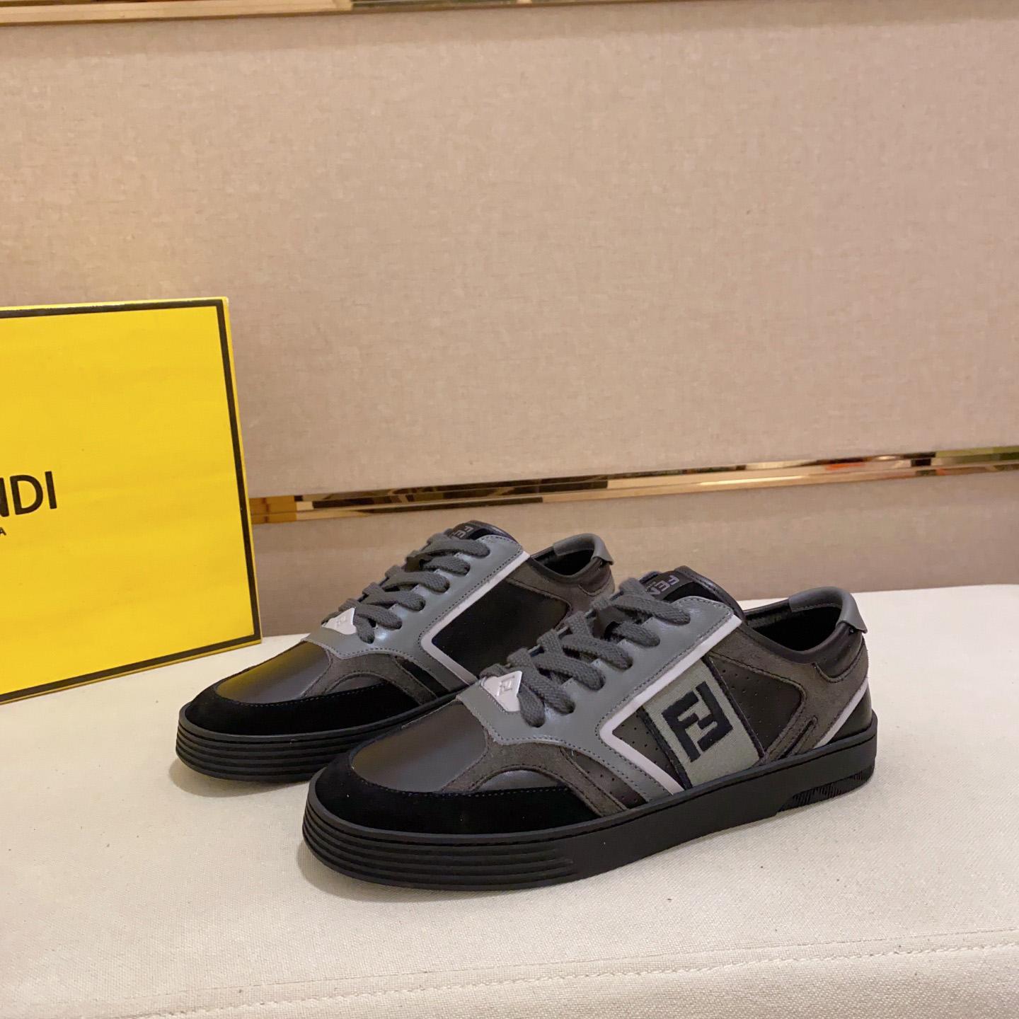 Fendi Step Black Leather Low-tops Sneakers - PerfectKickZ