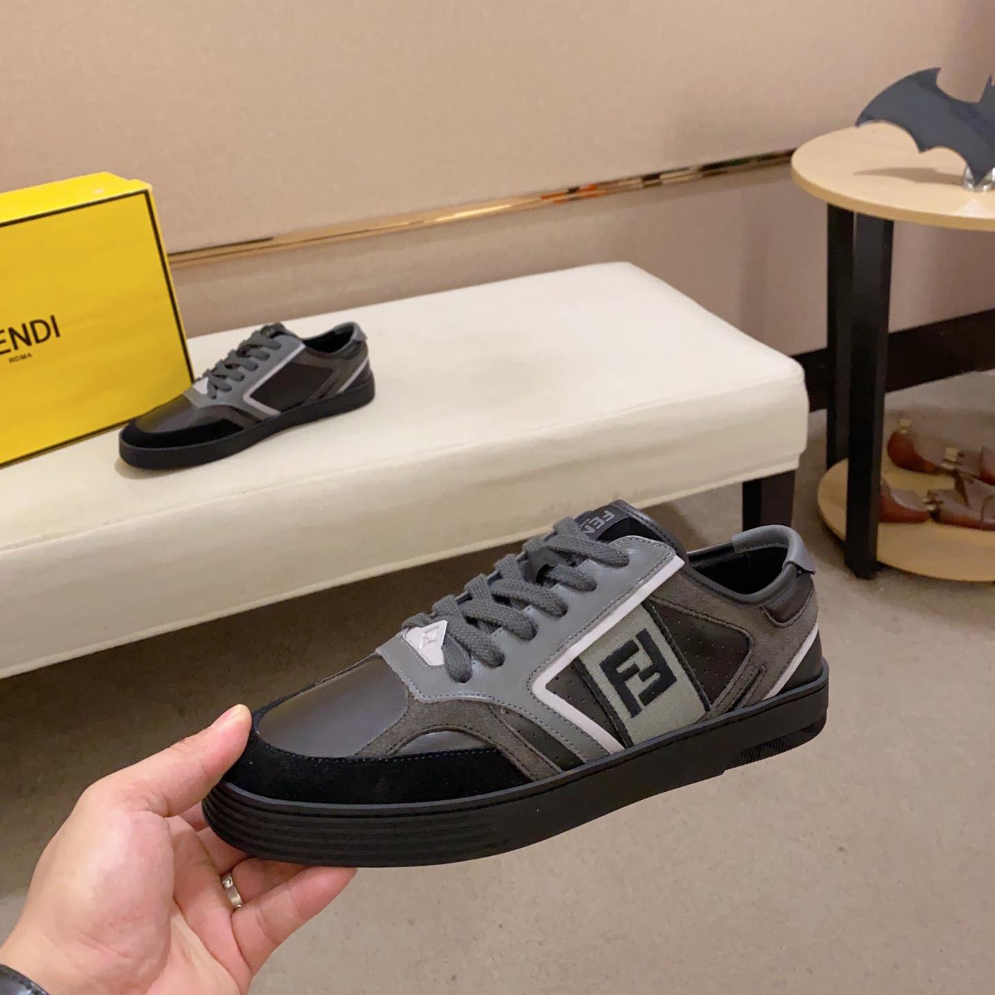 Fendi Step Black Leather Low-tops Sneakers - PerfectKickZ
