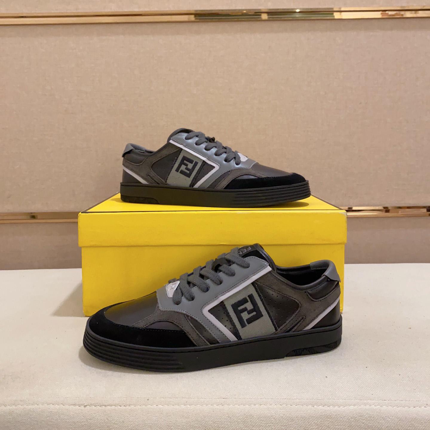 Fendi Step Black Leather Low-tops Sneakers - PerfectKickZ