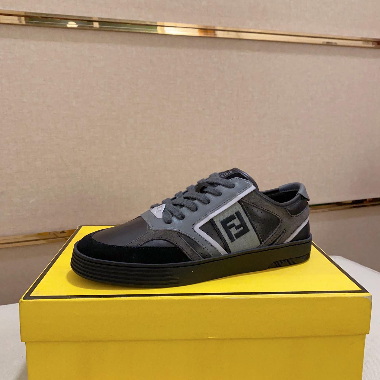 Fendi Step Black Leather Low-tops Sneakers - PerfectKickZ