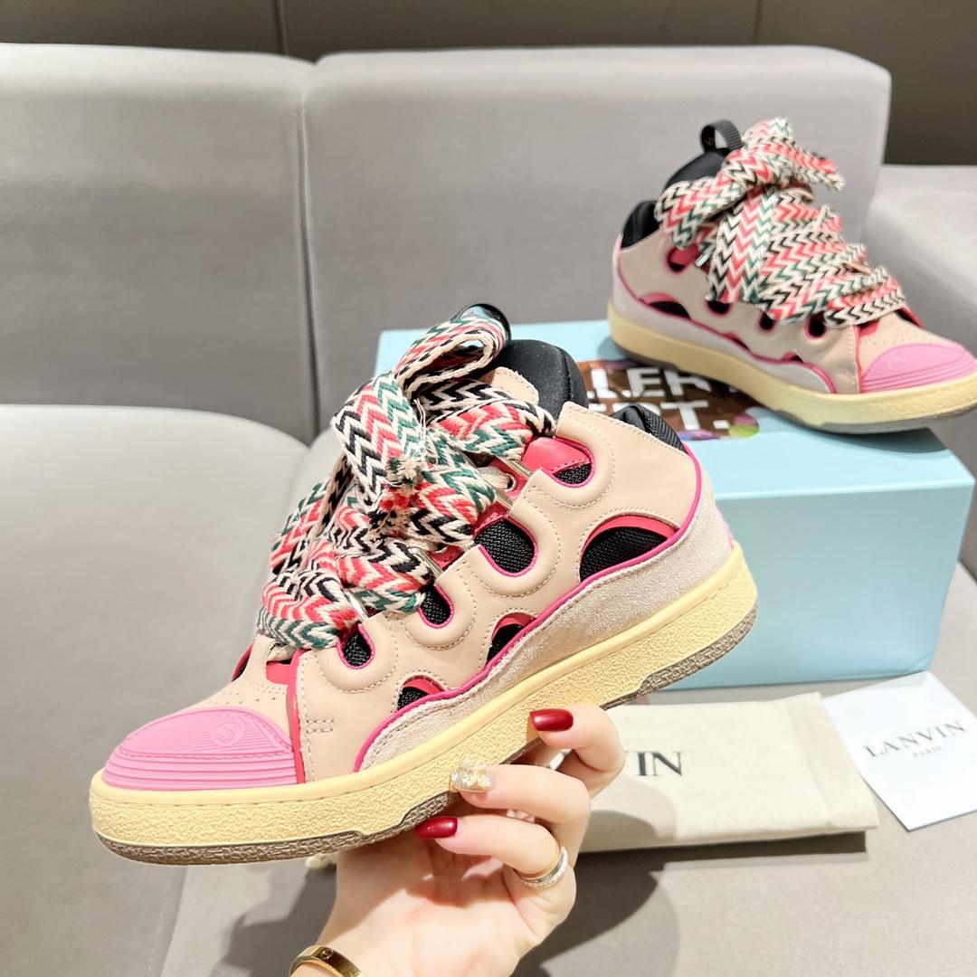 Lanvin Curb Lace Up Sneakers - PerfectKickZ