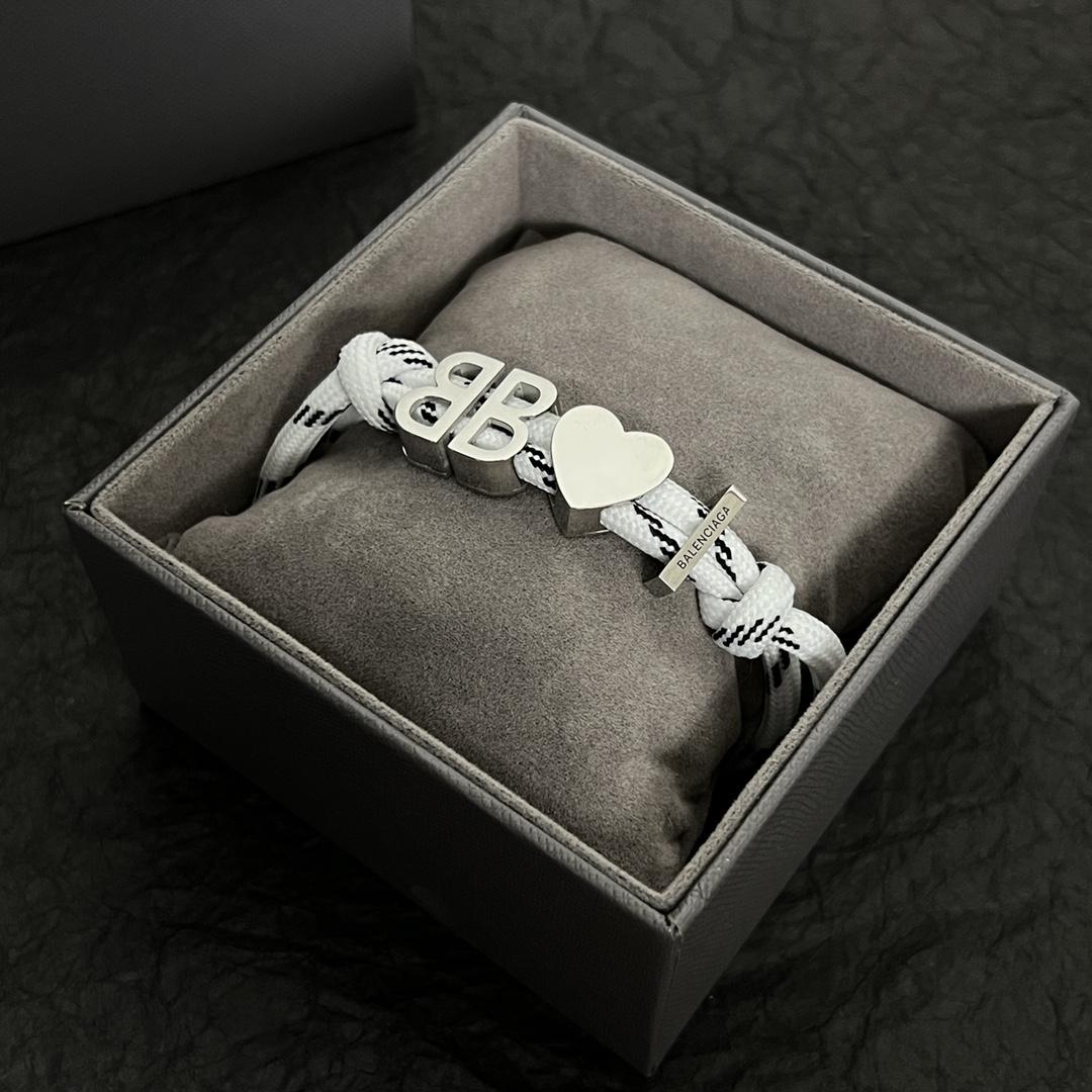 Balenciaga I <3 BB Bracelet In White - PerfectKickZ