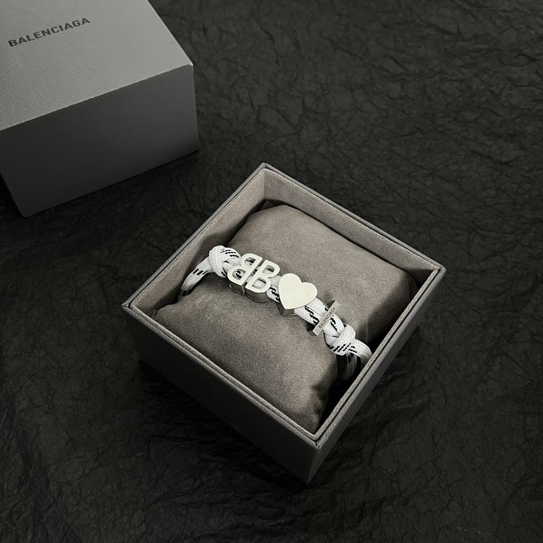 Balenciaga I <3 BB Bracelet In White - PerfectKickZ