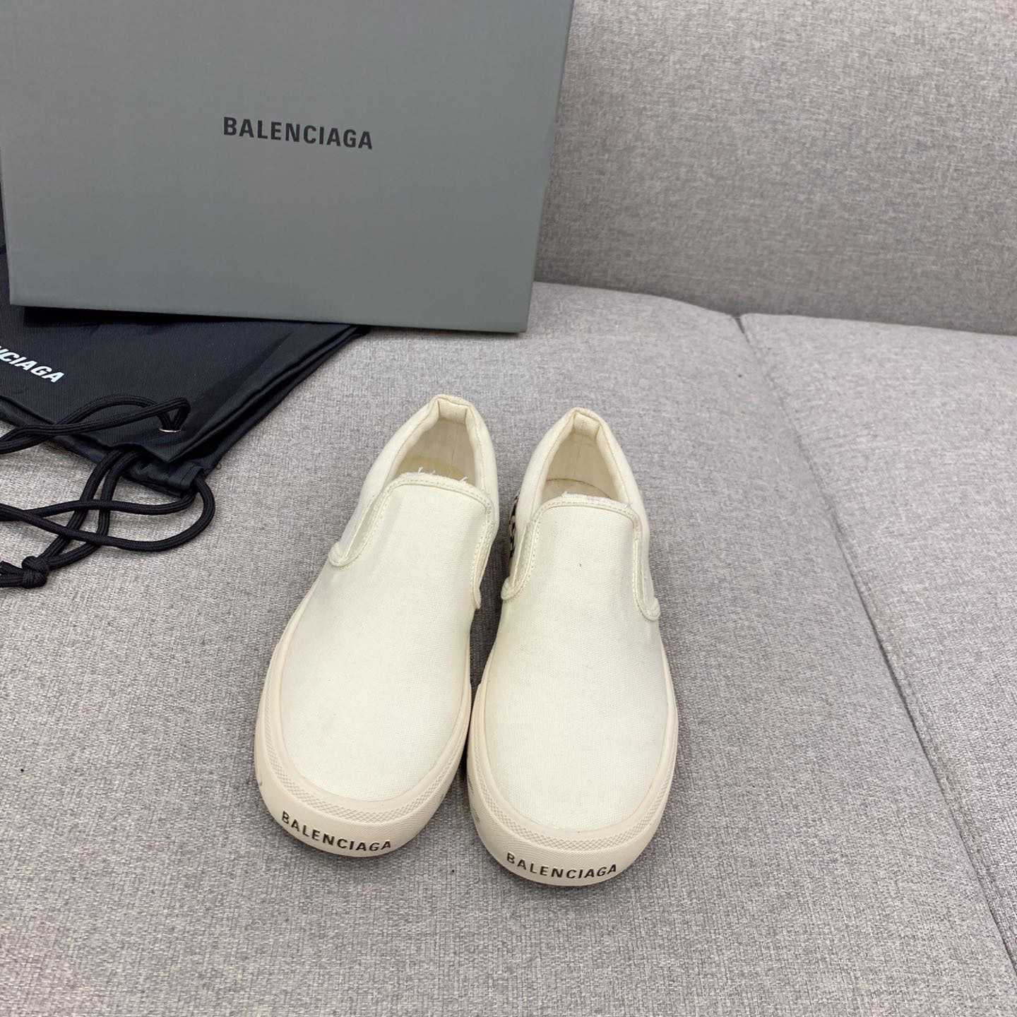 Balenciaga Paris Slip On Graffiti Sneaker In White  - PerfectKickZ