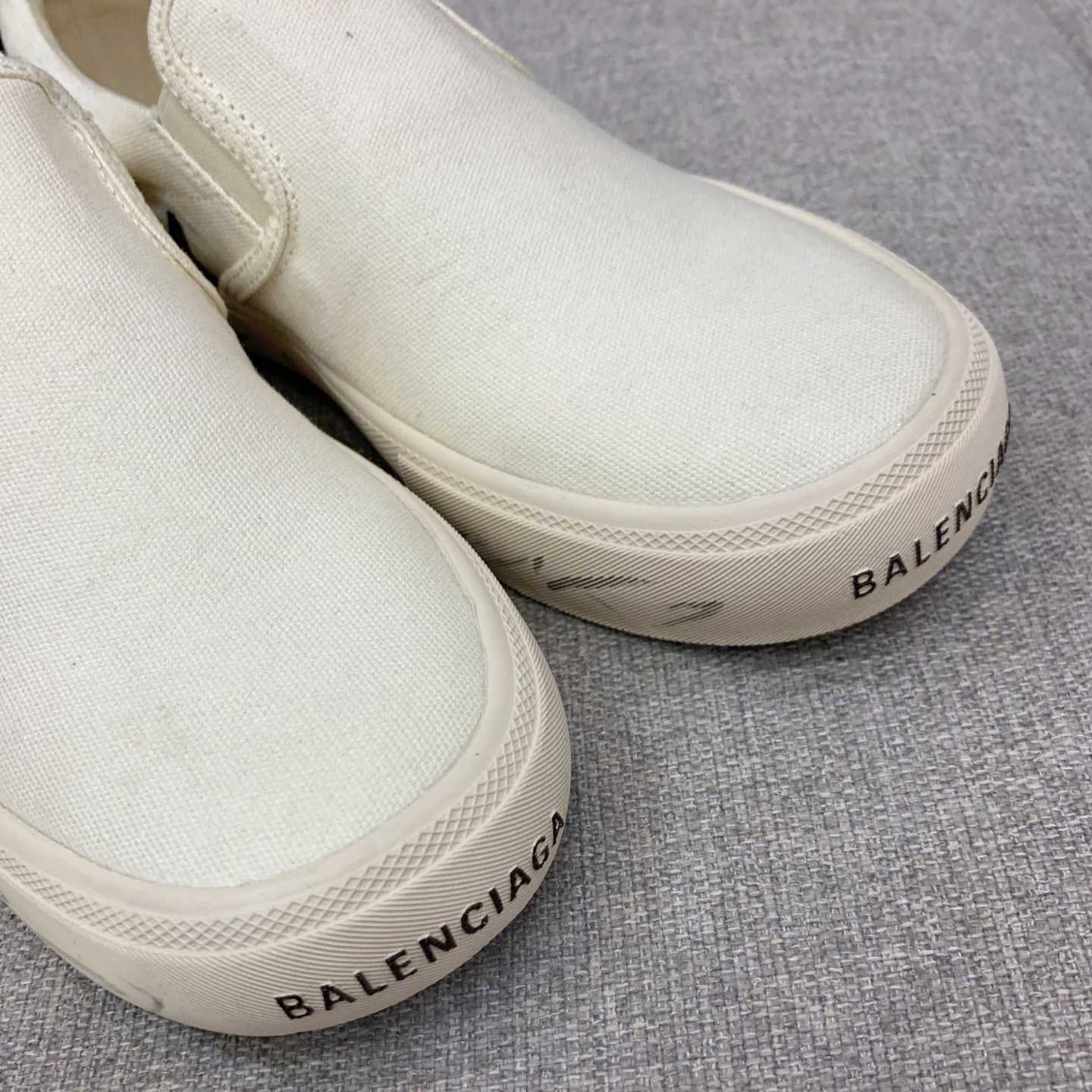 Balenciaga Paris Slip On Graffiti Sneaker In White  - PerfectKickZ