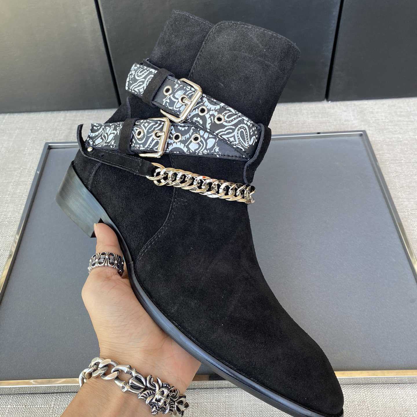 Amiri Buckle-detail 40mm Suede Boots - 