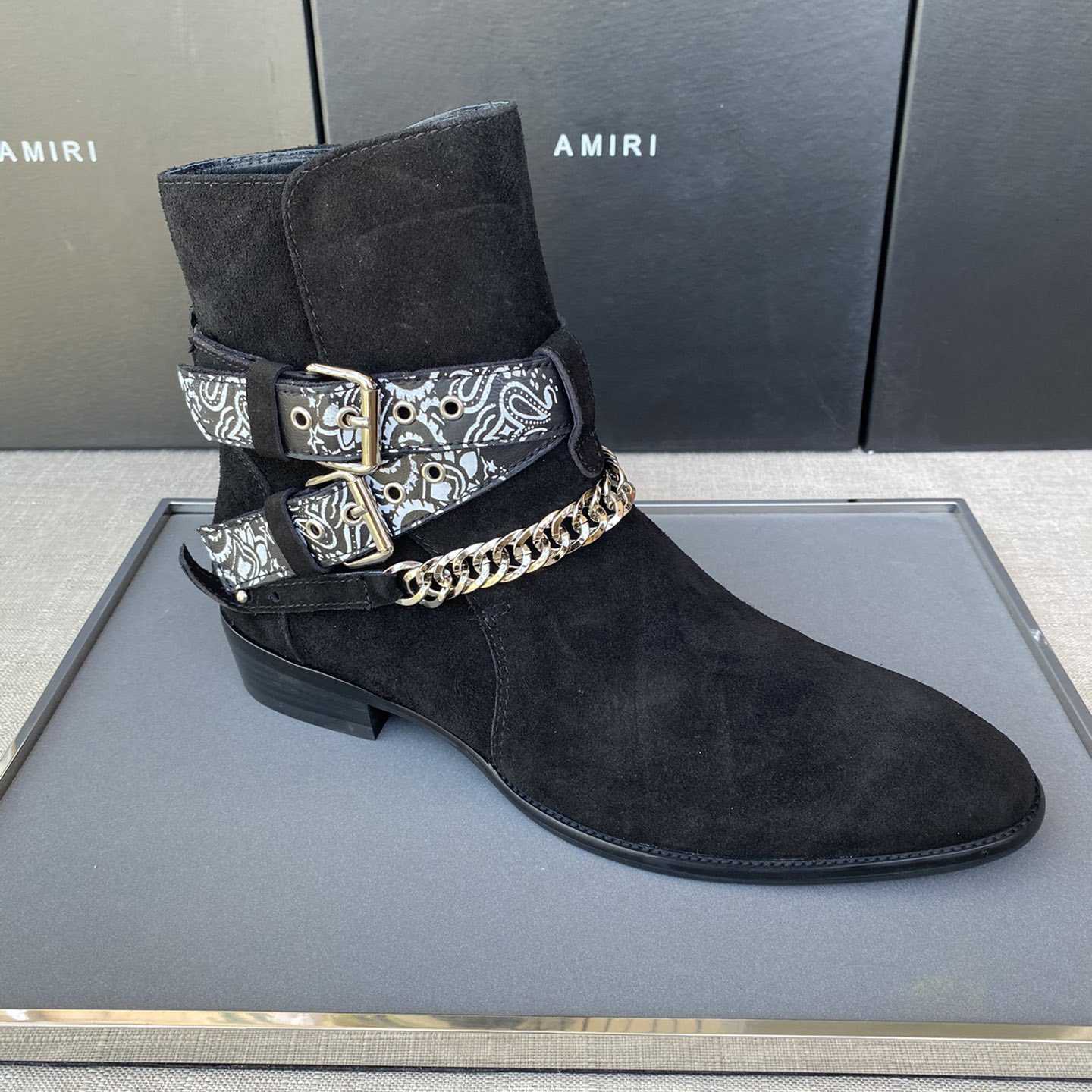 Amiri Buckle-detail 40mm Suede Boots - PerfectKickZ