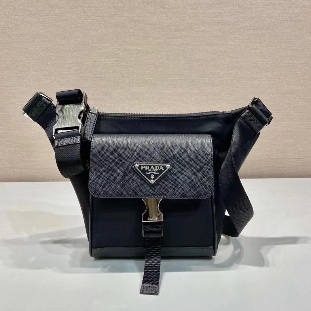 Prada Re-Nylon and Saffiano Leather Shoulder Bag - PerfectKickZ