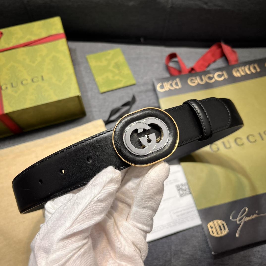 Gucci Belt With Interlocking G Buckle - PerfectKickZ