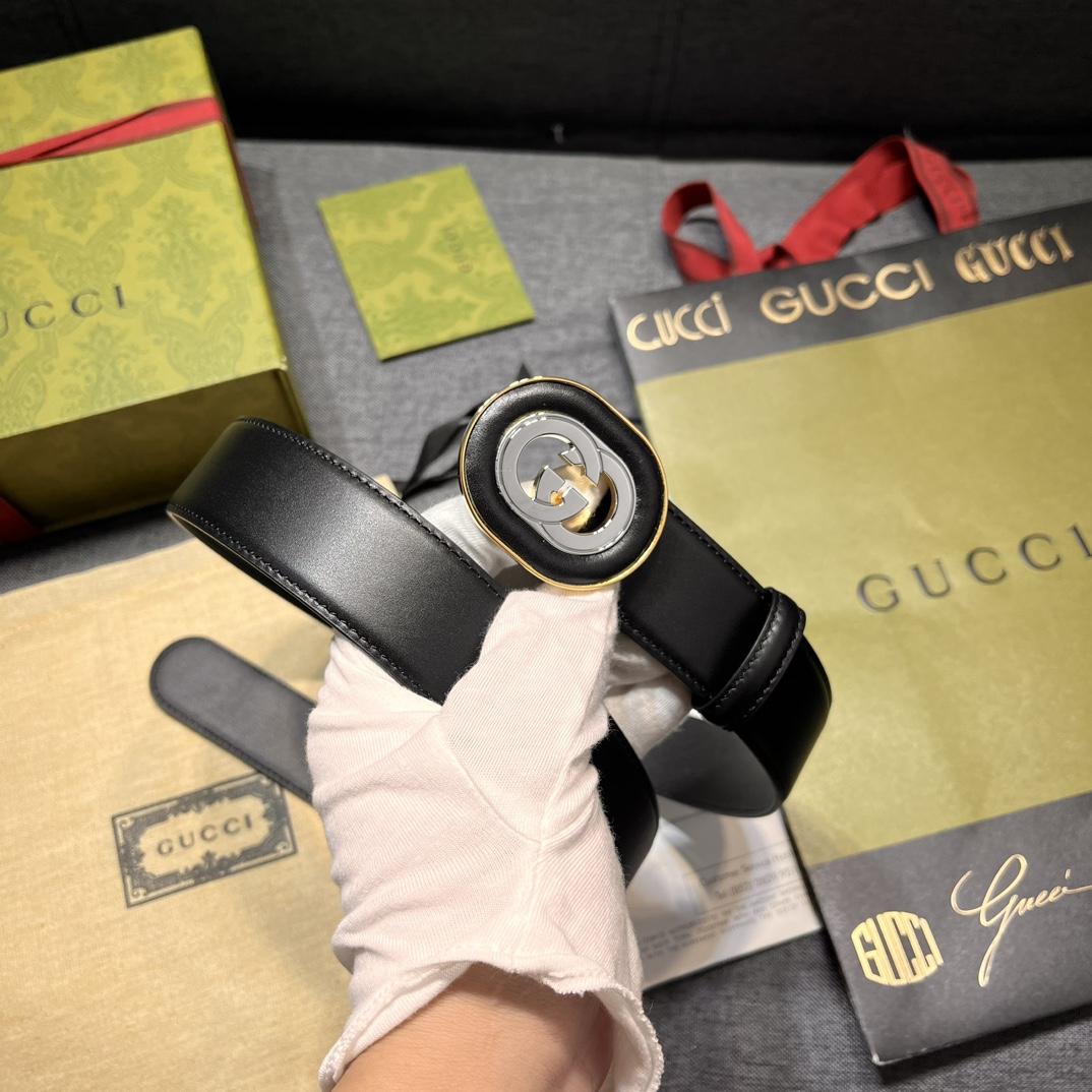 Gucci Belt With Interlocking G Buckle - PerfectKickZ