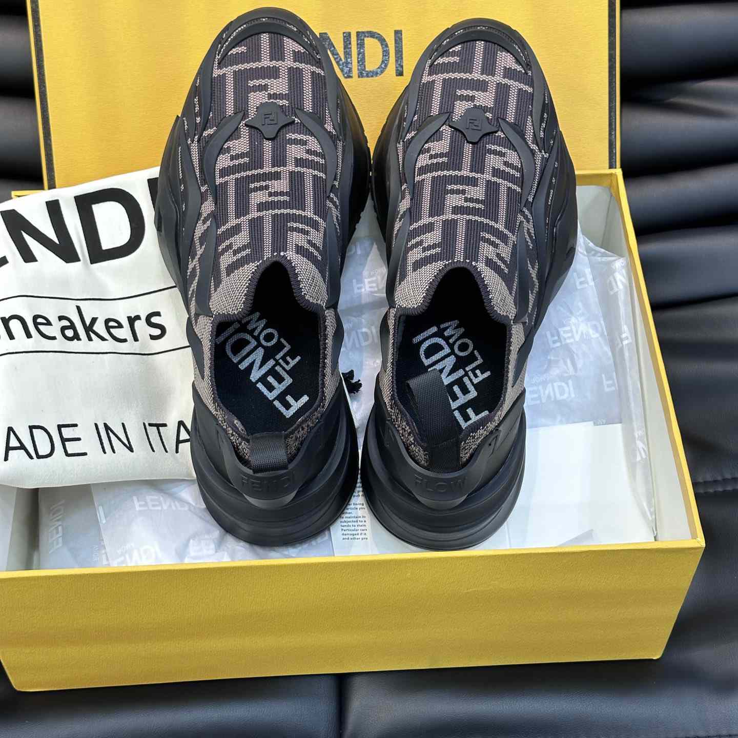 Fendi Flow Brown Mesh Running Sneakers - PerfectKickZ