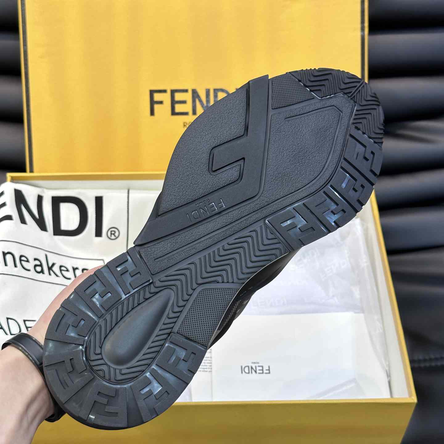 Fendi Flow Brown Mesh Running Sneakers - PerfectKickZ