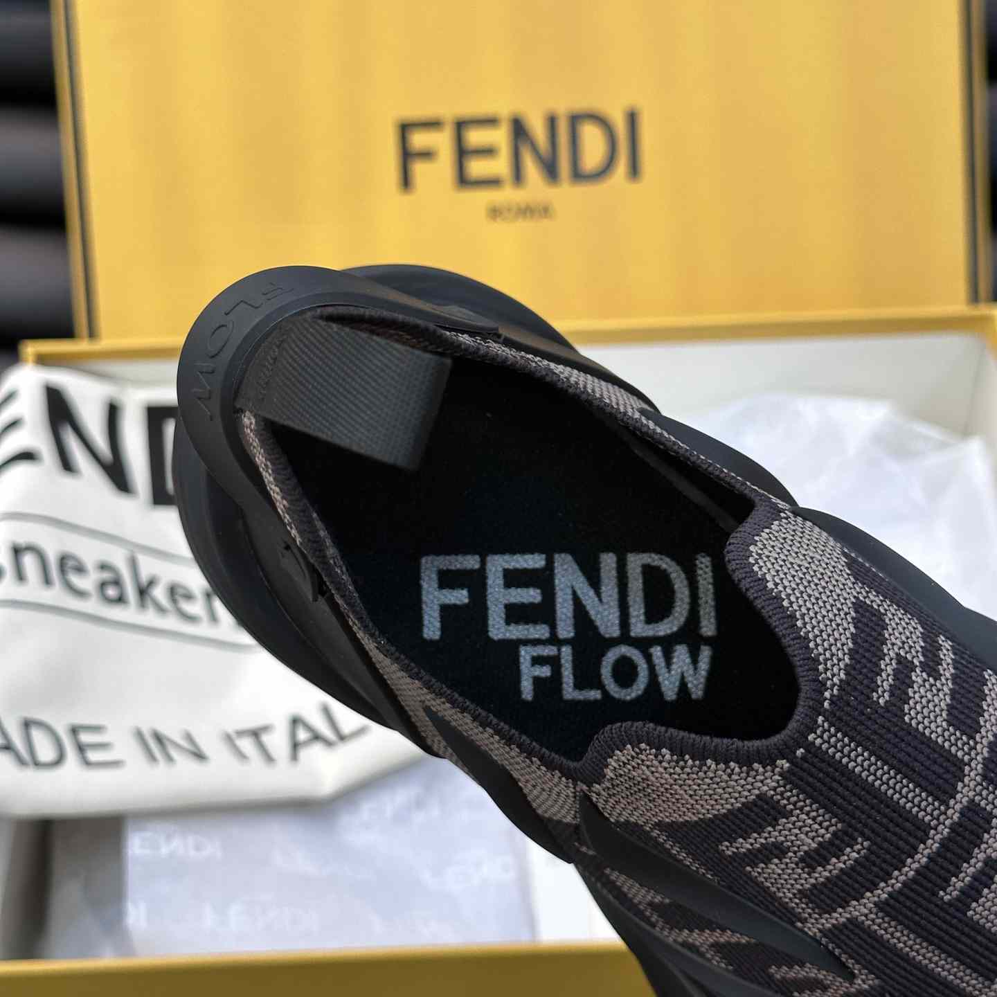 Fendi Flow Brown Mesh Running Sneakers - PerfectKickZ