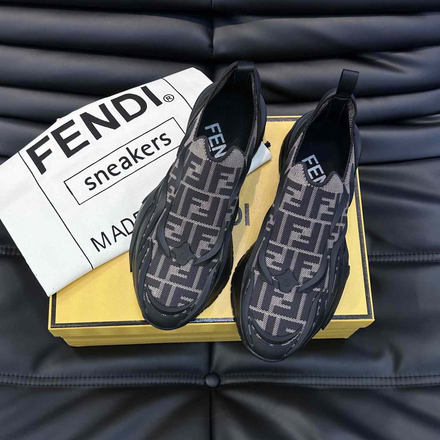 Fendi Flow Brown Mesh Running Sneakers - PerfectKickZ