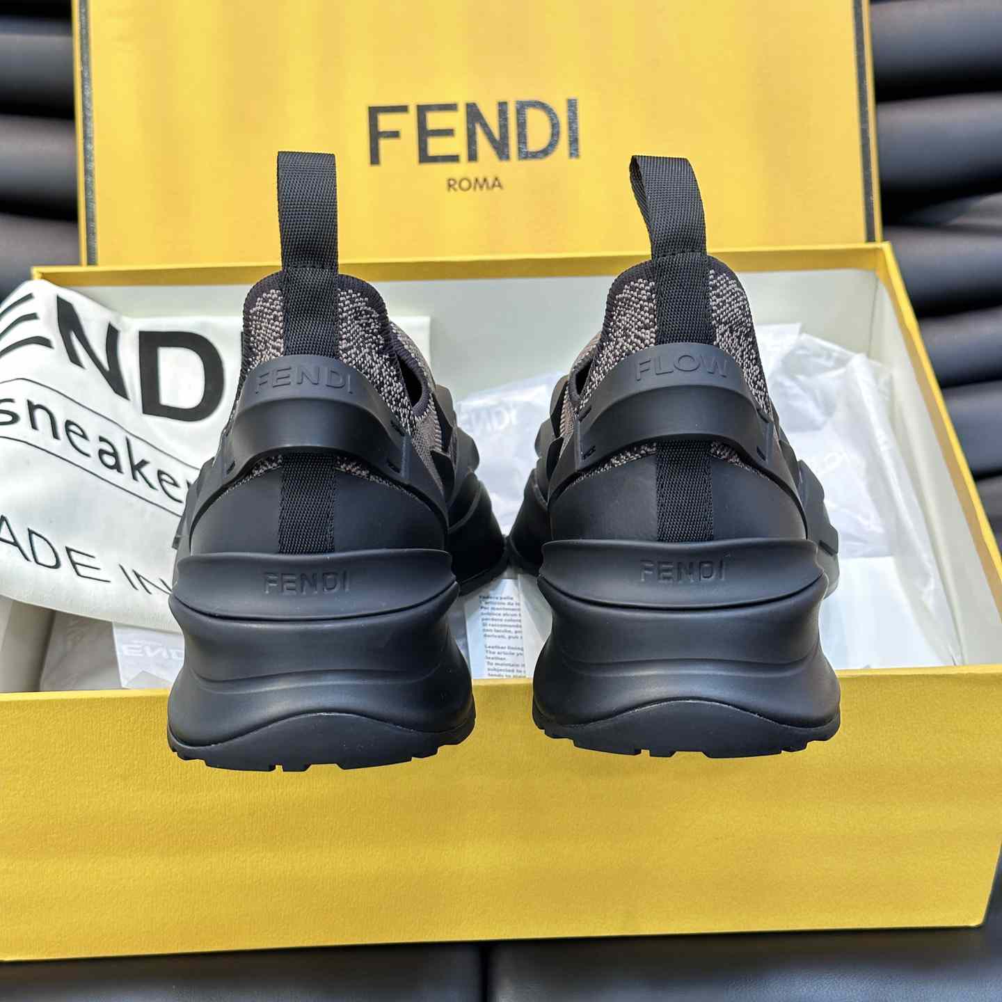 Fendi Flow Brown Mesh Running Sneakers - PerfectKickZ
