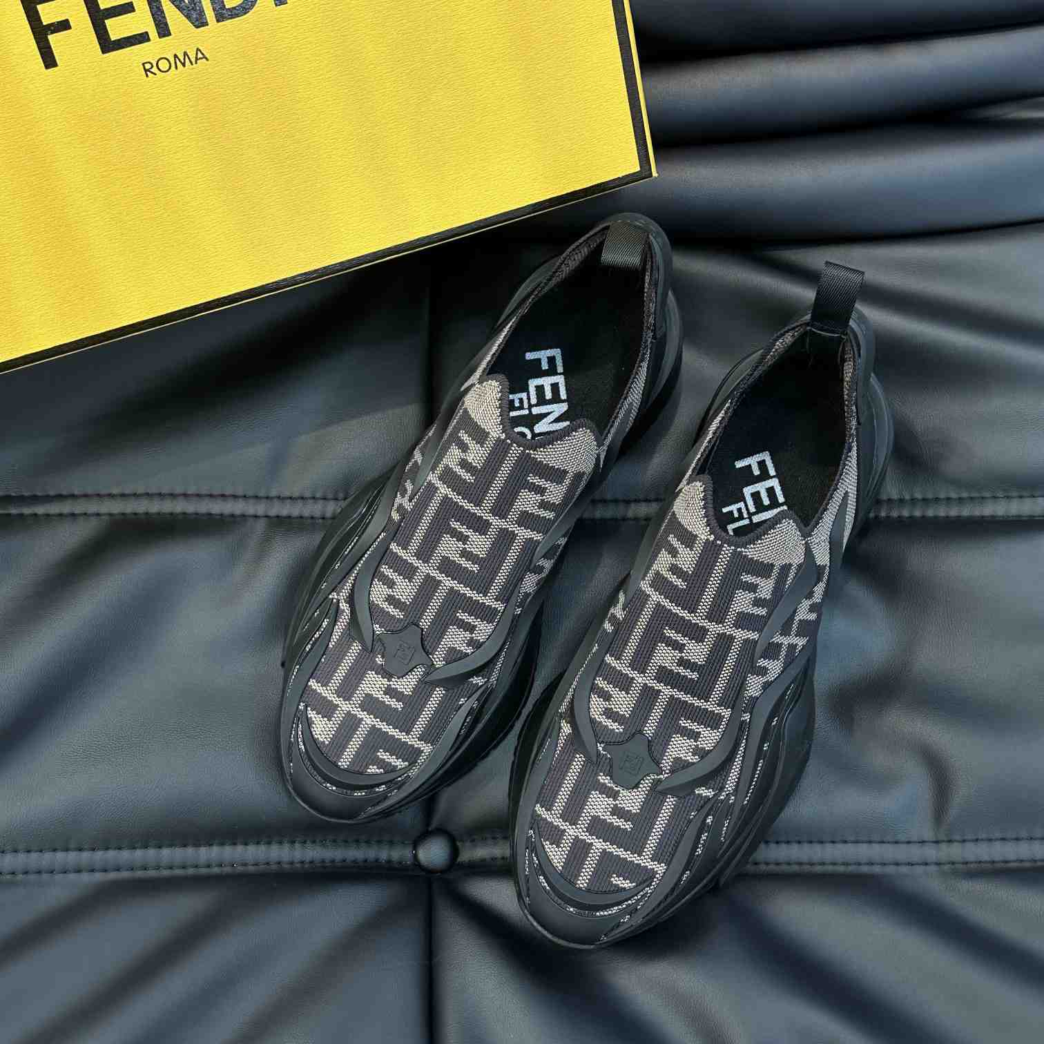 Fendi Flow Brown Mesh Running Sneakers - PerfectKickZ