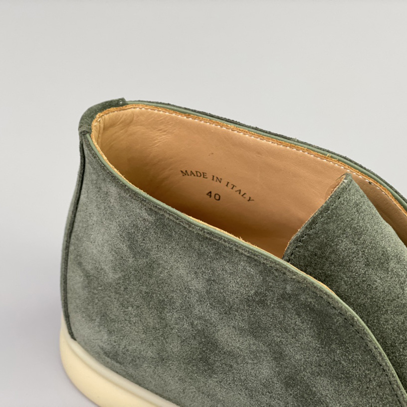 Loro Piana White Sole Summer Walk Loafers In Caviar - PerfectKickZ